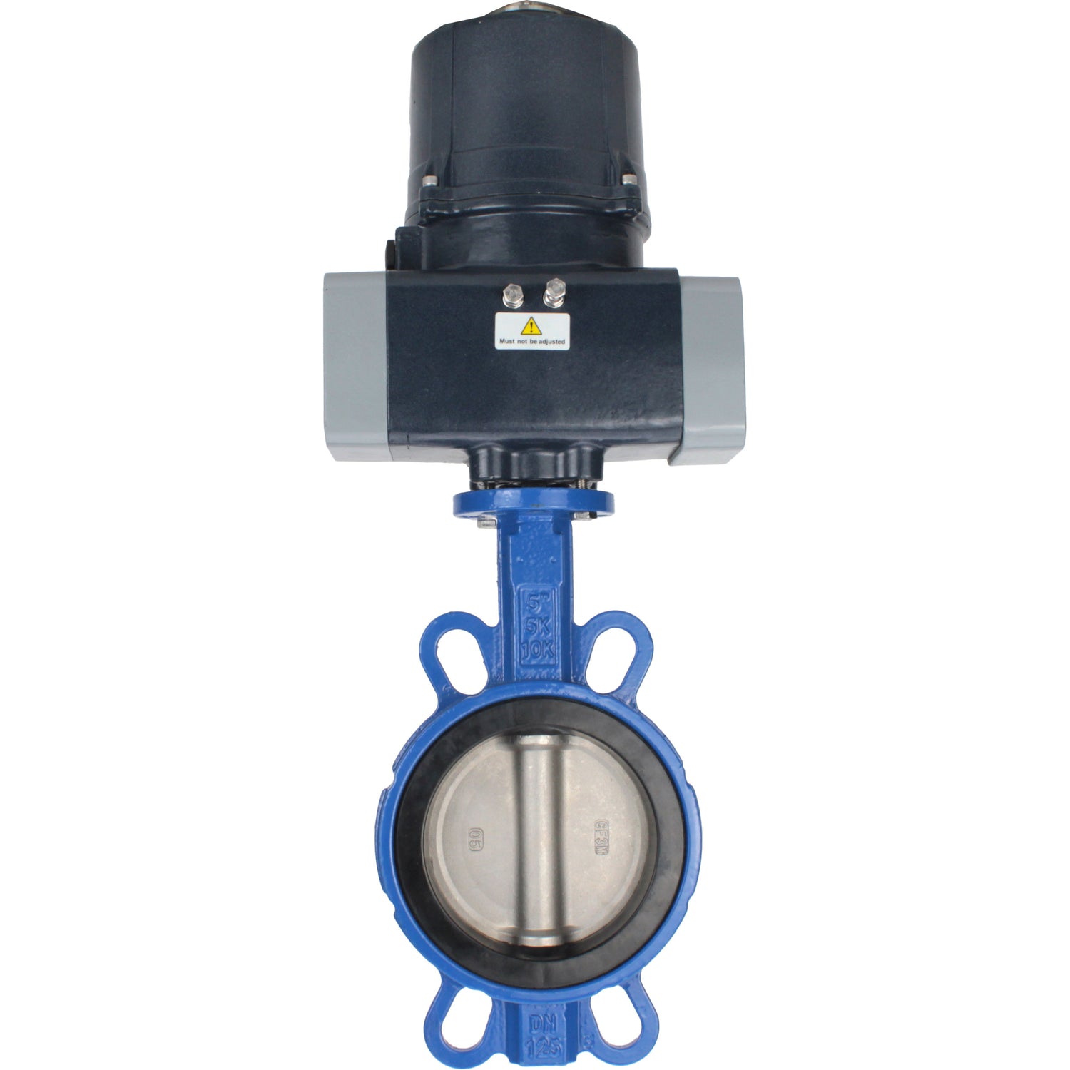 Schmetterlingsventile für abrasive Medien Elephant WBV1632E-2W-Fb-Flansch, Gehäuse - Gusseisen QT450, Scheibe - Edelstahl 316L, Dichtung - EPDM, mit elektrischem Vierteldreh-Antrieb Elephant QTSA-N-EM-O0-220VAC