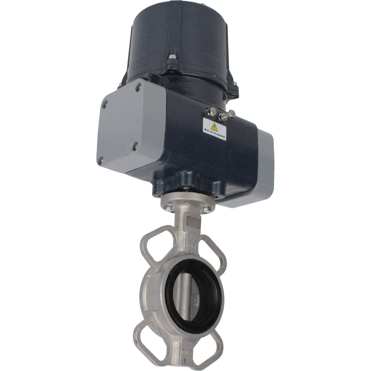 Schmetterlingsventile Elephant WBV3131V-2W-Fb-H zwischenflanschig, Gehäuse - Edelstahl 304, Scheibe - Edelstahl 304, Dichtung - Viton, mit elektrischem Viertelumdrehungsantrieb Elephant QTSA-N-EM-O0-220VAC