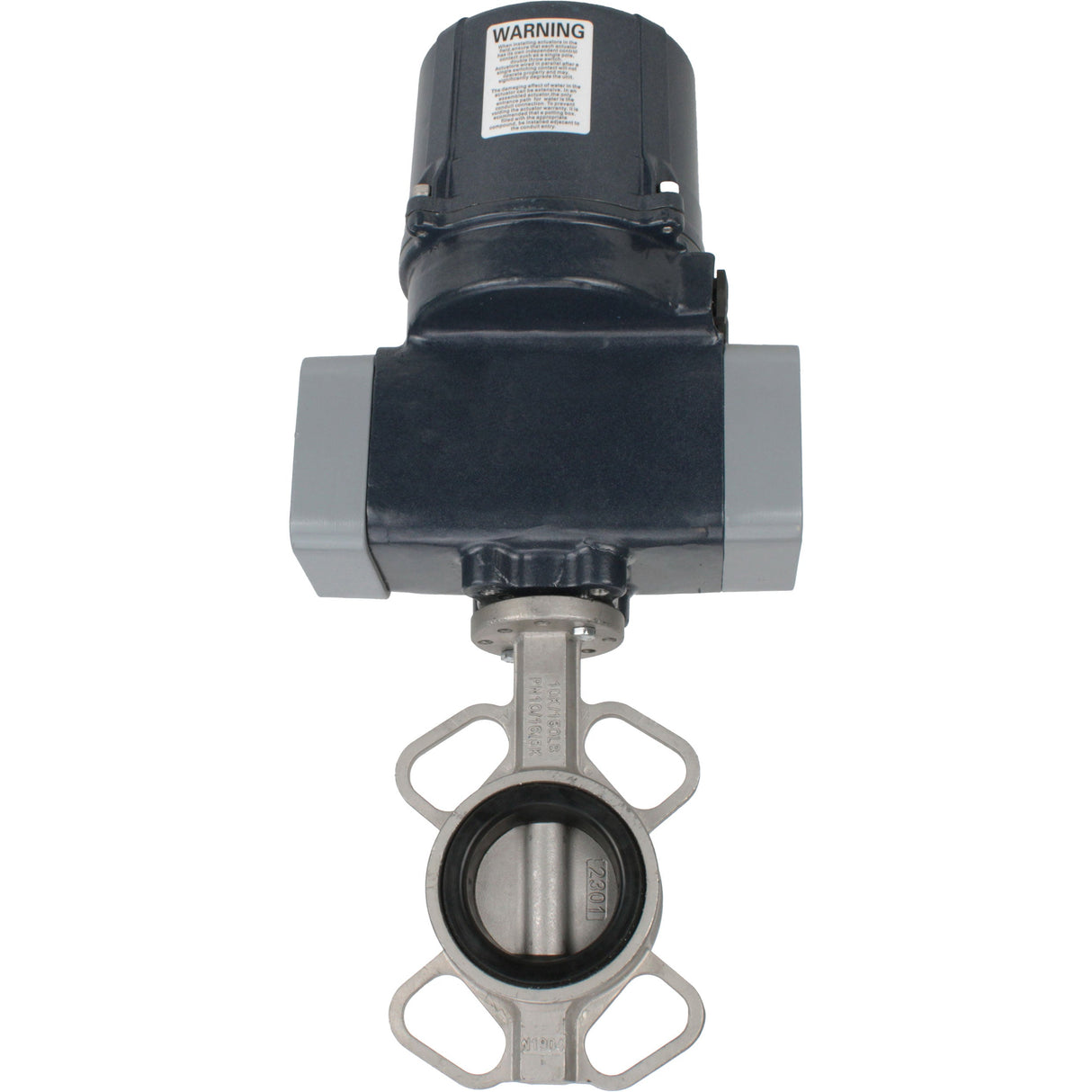 Schmetterlingsventile Elephant WBV3131V-2W-Fb-H zwischenflanschig, Gehäuse - Edelstahl 304, Scheibe - Edelstahl 304, Dichtung - Viton, mit elektrischem Viertelumdrehungsantrieb Elephant QTSA-N-EM-O0-220VAC