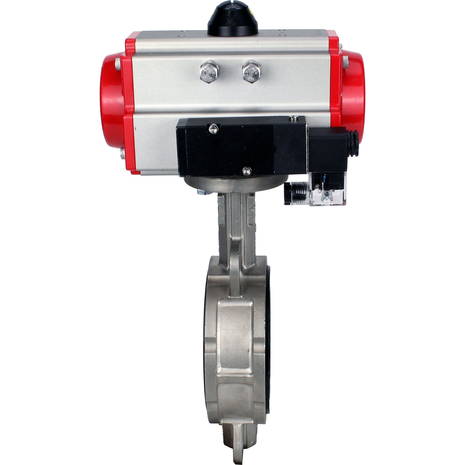 Wasser-Schmetterlingsventil Elephant WBV3131E-2W-Fb-H, Gehäusematerial - Edelstahl AISI 304, Scheibenmaterial - Edelstahl AISI 304, Dichtung - EPDM, pneumatischer Antrieb PA-DA Doppelwirkung, 4M310-08 220V