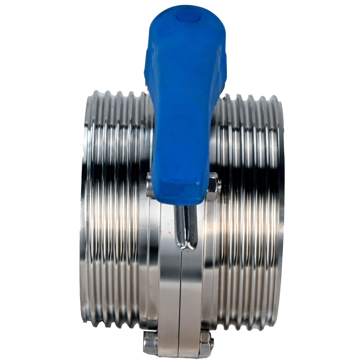 Wasser-Schmetterlingsventil Elephant WBV3131E-2W-T-H, Gehäusematerial - lebensmittelechter Edelstahl 304, Scheibenmaterial - Edelstahl AISI 304, Dichtung - EPDM, mit Gewinde, mit Griff