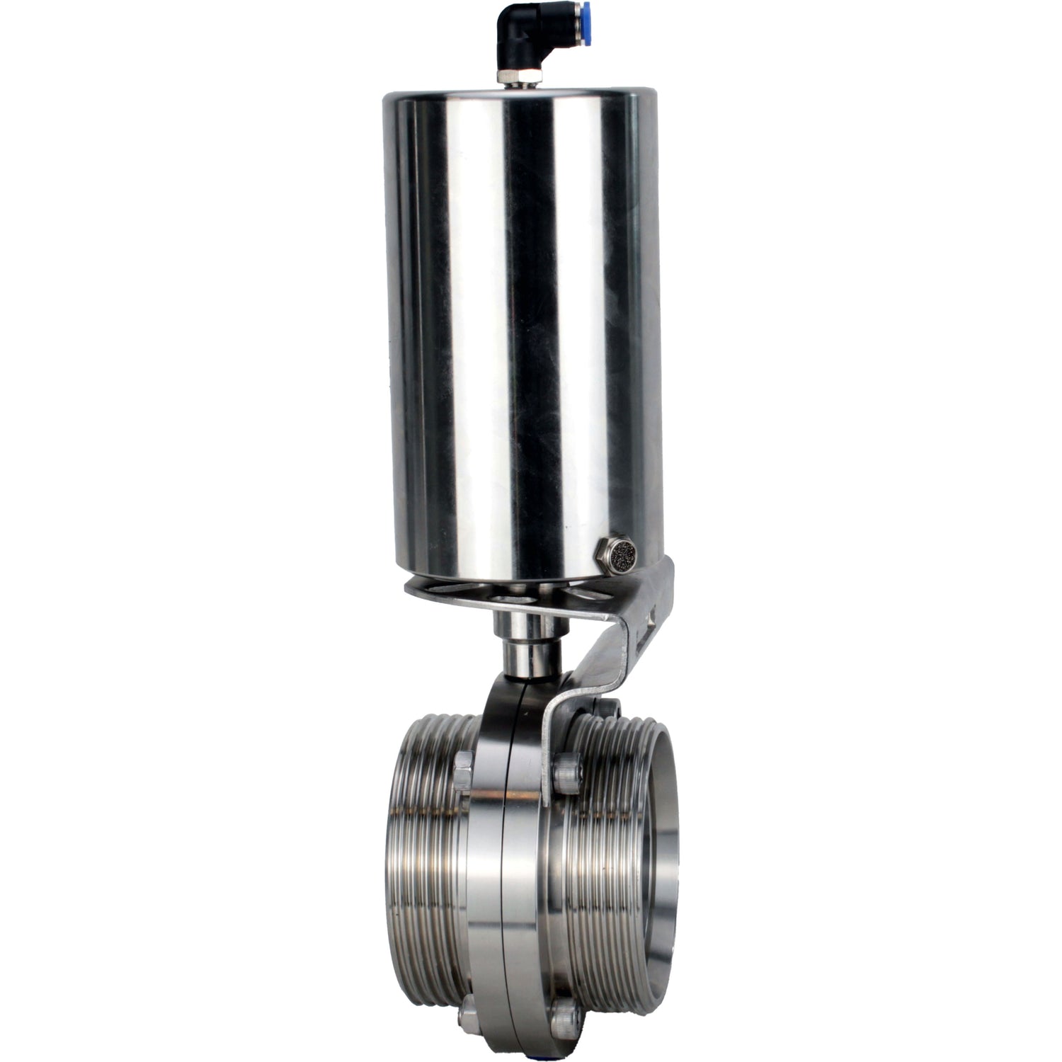 Water Butterfly valves Elephant WBV3131S-2W-T-H, body material - stainless steel AISI 304, seal - Silicon, with pneumatic actuator PA-SA-85