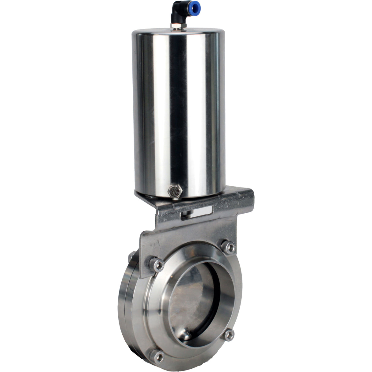 Water Butterfly valves Elephant WBV3131S-2W-W-H, body material - stainless steel AISI 304, seal - Silicon, with pneumatic actuator PA-SA-85