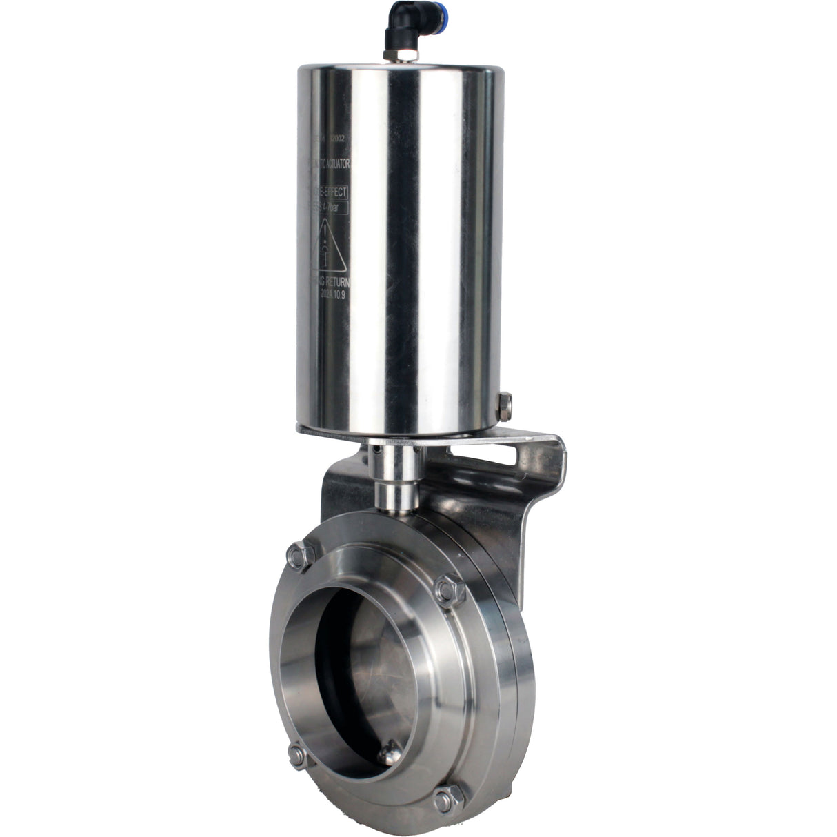 Water Butterfly valves Elephant WBV3131S-2W-W-H, body material - stainless steel AISI 304, seal - Silicon, with pneumatic actuator PA-SA-85