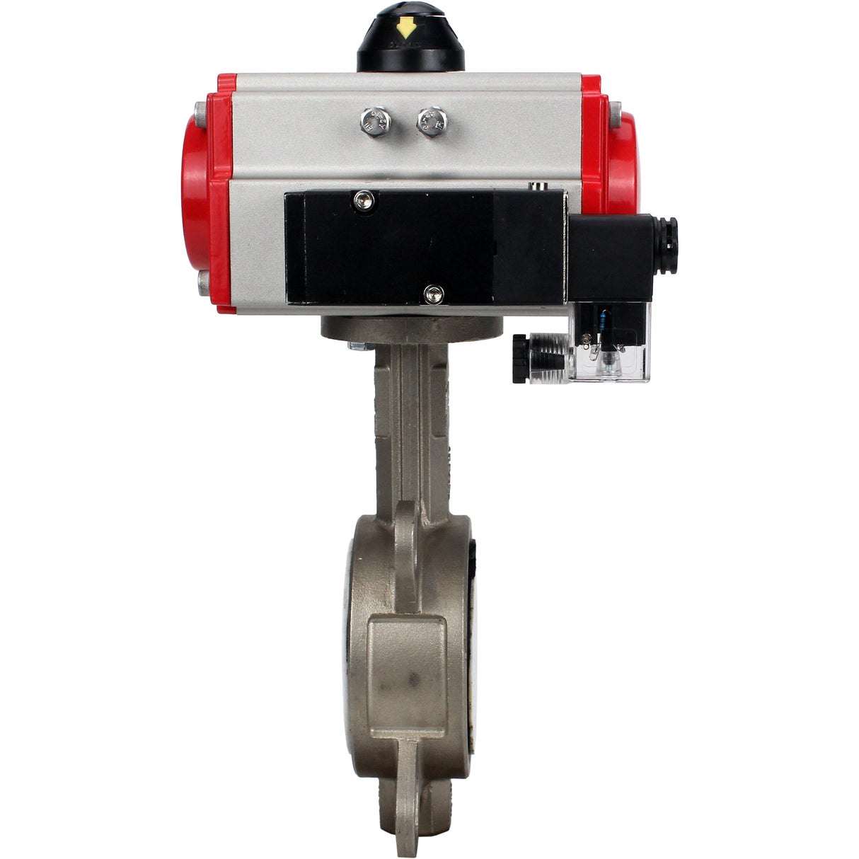 Wasser-Schmetterlingsventil Elephant WBV3131P-2W-Fb-H, Gehäusematerial - Edelstahl AISI 304, Scheibenmaterial - Edelstahl AISI 304, Dichtung - PTFE, pneumatischer Antrieb PA-SA mit Rückstellfedern, 4M310-08 24V