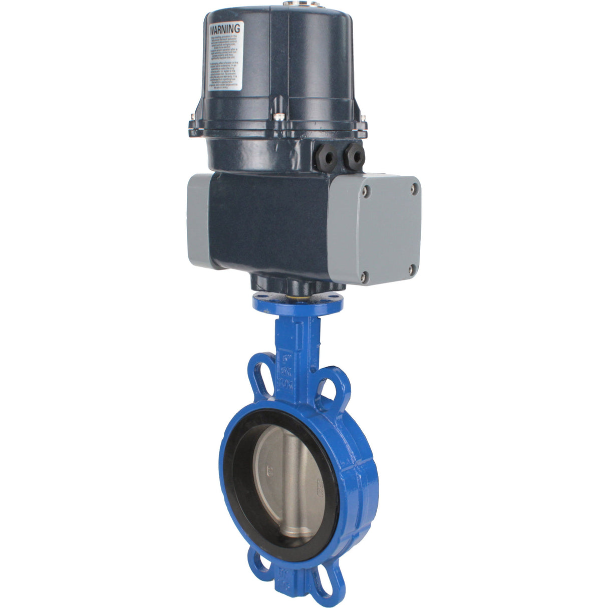 Absperrklappen Elephant WBV3432V-2W-Fb-H mit Zwischenflansch, Gehäuse - WCB Kohlenstoffstahl, Scheibe - Edelstahl 316L, Dichtung - Viton, mit elektrischem Vierteldrehantrieb Elephant QTSA-N-EM-O0-220VAC