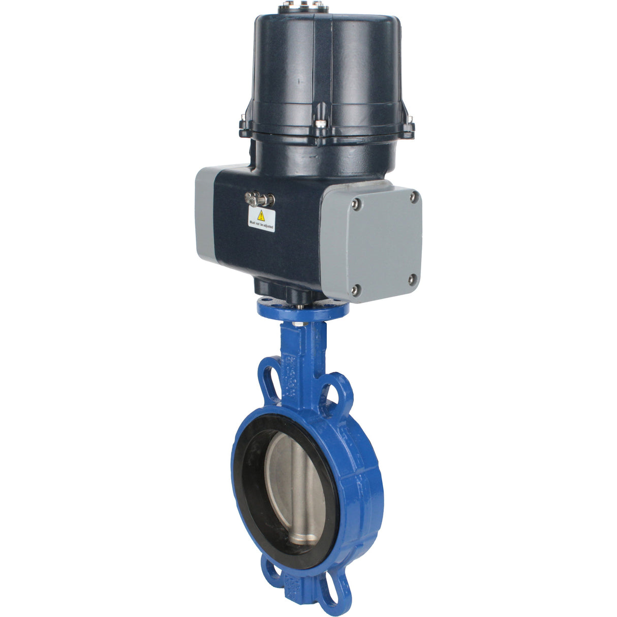 Absperrklappen Elephant WBV3432N-2W-Fb-H mit Zwischenflansch, Gehäuse - WCB Kohlenstoffstahl, Scheibe - Edelstahl 316L, Dichtung - NBR, mit elektrischem Vierteldrehantrieb Elephant QTSA-N-EM-O0-220VAC