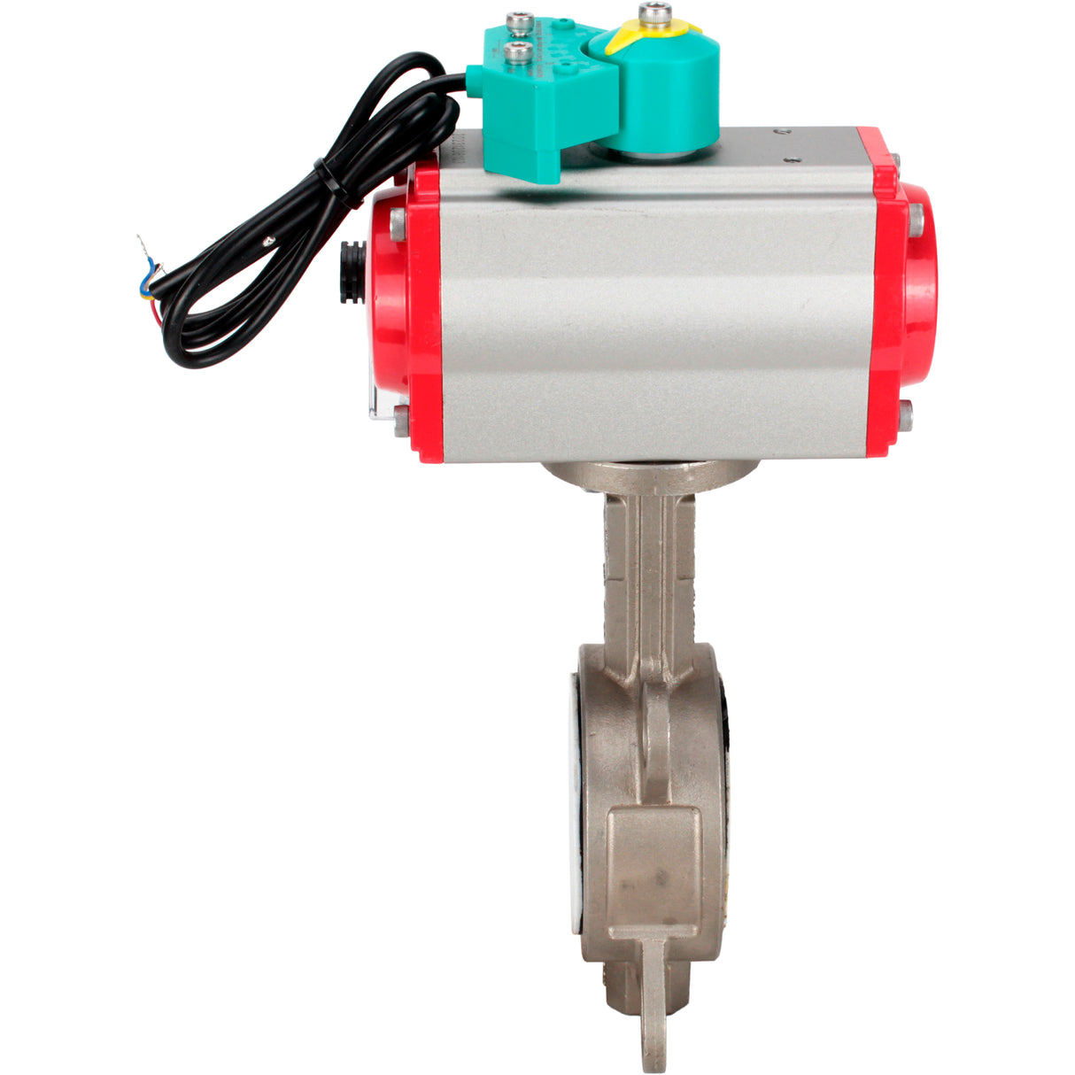 Water Butterfly Valve Elephant WBV3232P-2W-Fb-H DN40-300 16 bar case - 316L stainless steel, disc - 316L stainless steel, seal - PTFE, with pneumatic actuator PA-DA-XXX, pneumatic distributor 4M310-08 NAMUR 24V and ALS200D magnetic switch