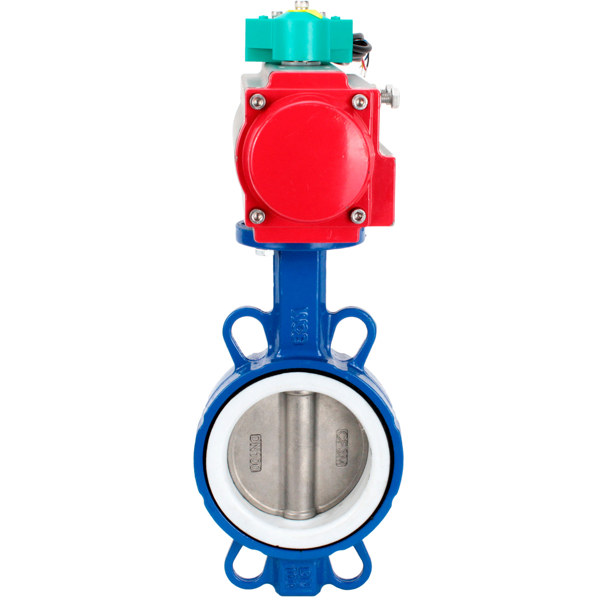 Water Butterfly Valve Elephant WBV3432P-2W-Fb-H DN40-300 16 bar body - WCB carbon steel, disc - 316L stainless steel, seal - PTFE, with pneumatic drive PA-DA-XXX and ALS200D magnetic switch