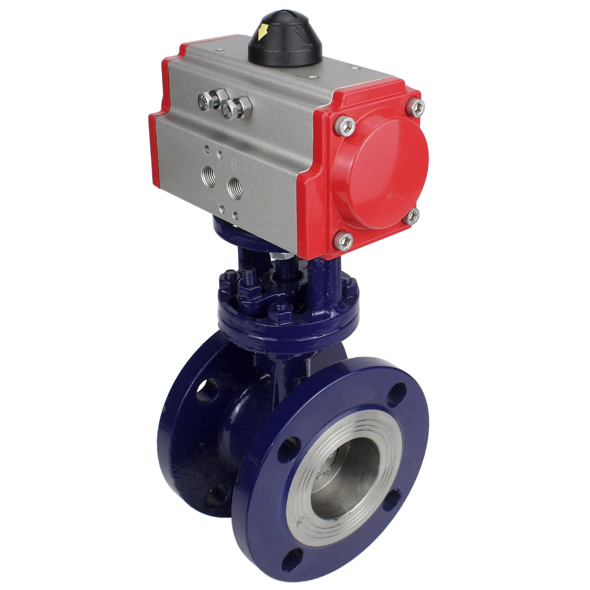 Wasser-Schmetterlingsventil Elephant WBV3EX-3432M-1W-F-ISO, Gehäusematerial - Kohlenstoffstahl, Scheibenmaterial - Edelstahl AISI 316, Dichtung - Metall, pneumatischer Antrieb PA-DA Doppelwirkung