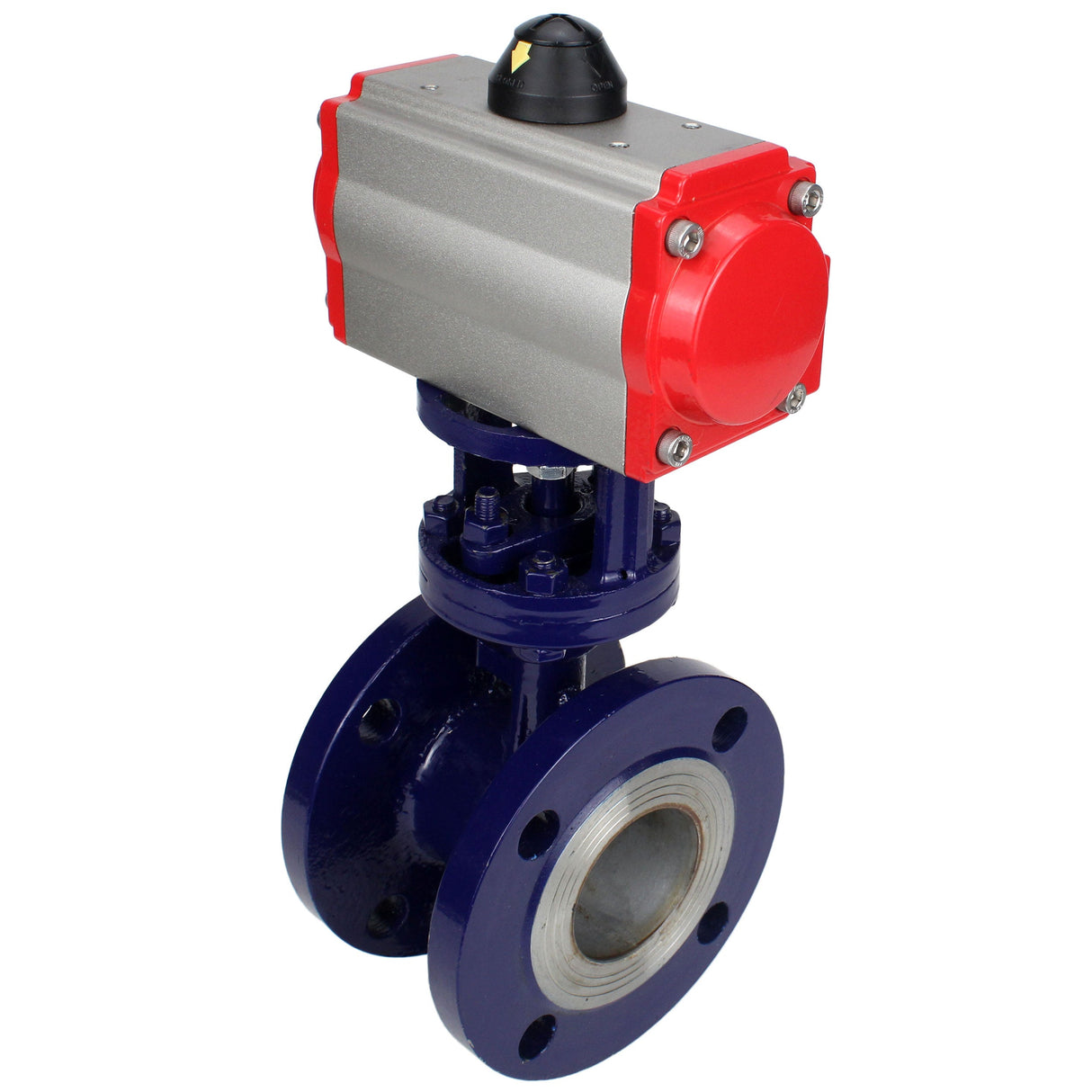 Wasser-Schmetterlingsventil Elephant WBV3EX-3432M-1W-F-ISO, Gehäusematerial - Kohlenstoffstahl, Scheibenmaterial - Edelstahl AISI 316, Dichtung - Metall, pneumatischer Antrieb PA-SA mit Rückstellfedern, 4M310-08 24V