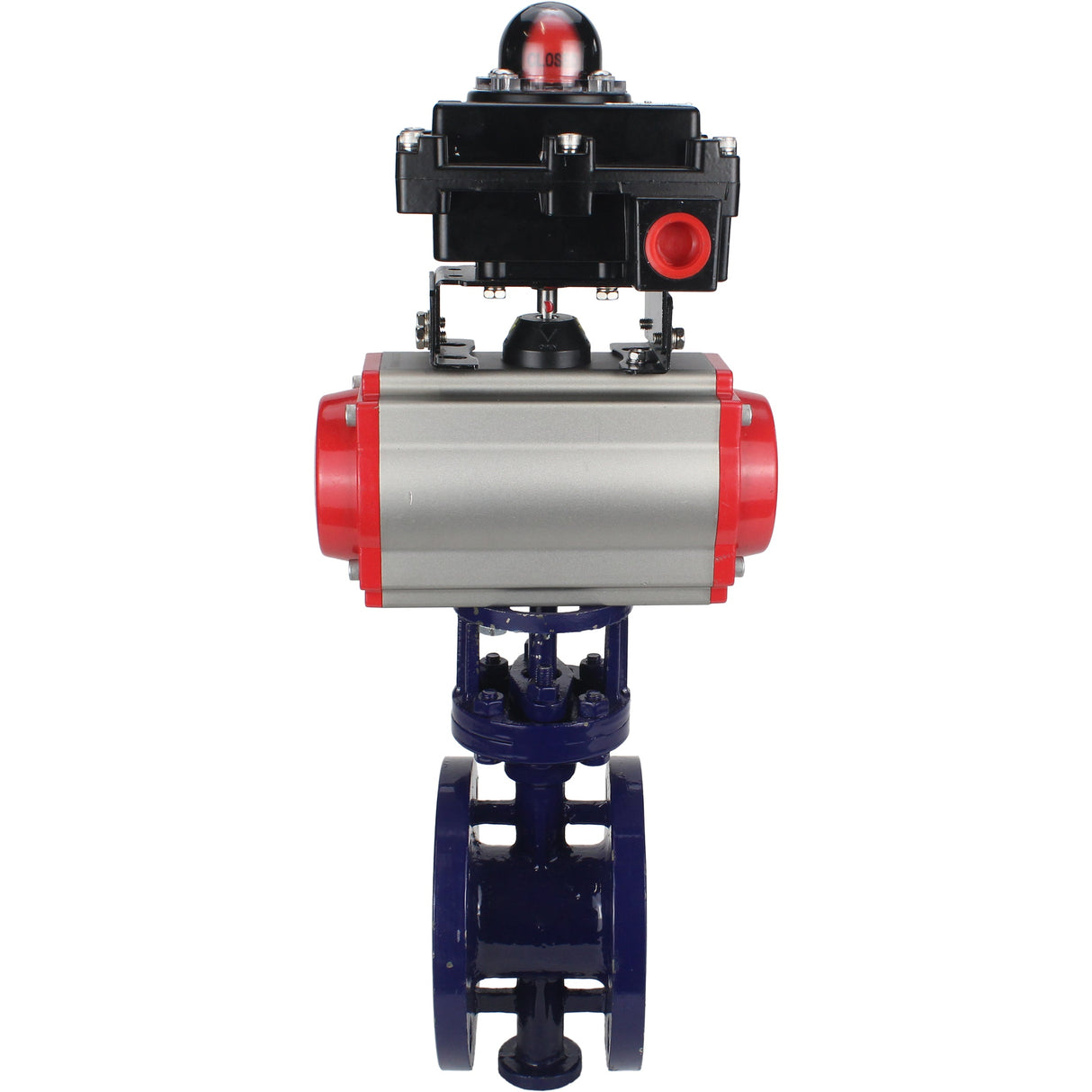 Wasser-Schmetterlingsventil Elephant WBV3EX-3431M-1W-F-ISO, Gehäusematerial - Kohlenstoffstahl, Scheibenmaterial - Edelstahl AISI 304, Dichtung - Metall, pneumatischer Antrieb PA-DA Doppelwirkung, LSU APL-410N EX