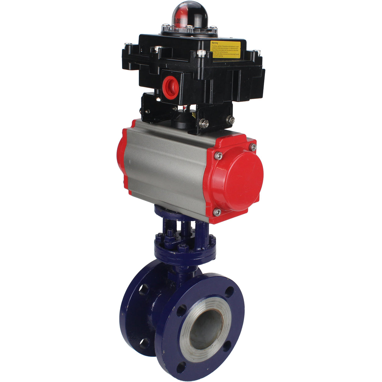 Wasser-Schmetterlingsventil Elephant WBV3EX-3431M-1W-F-ISO, Gehäusematerial - Kohlenstoffstahl, Scheibenmaterial - Edelstahl AISI 304, Dichtung - Metall, pneumatischer Antrieb PA-DA Doppelwirkung, LSU APL-410N EX