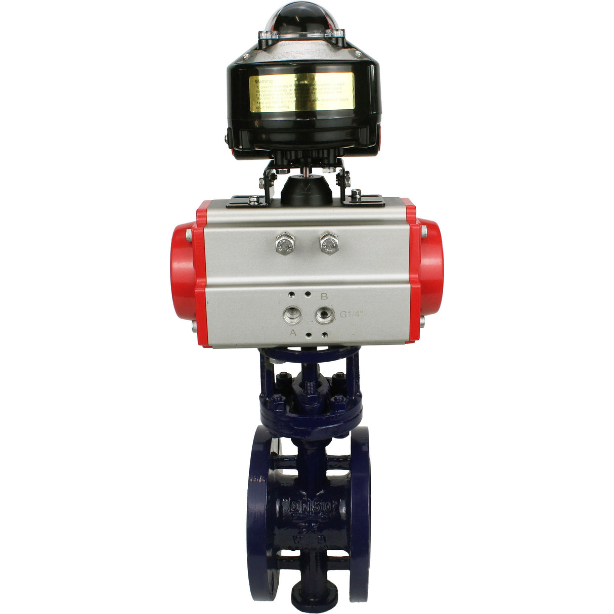 Water Butterfly Valve Elephant WBV3EX-3431M-1W-F-ISO, Gehäusematerial - Kohlenstoffstahl, Scheibenmaterial - Edelstahl AISI 304, Dichtung - Metall, pneumatischer Antrieb PA-SA mit Rückstellfedern, , LSU APL-510N EX