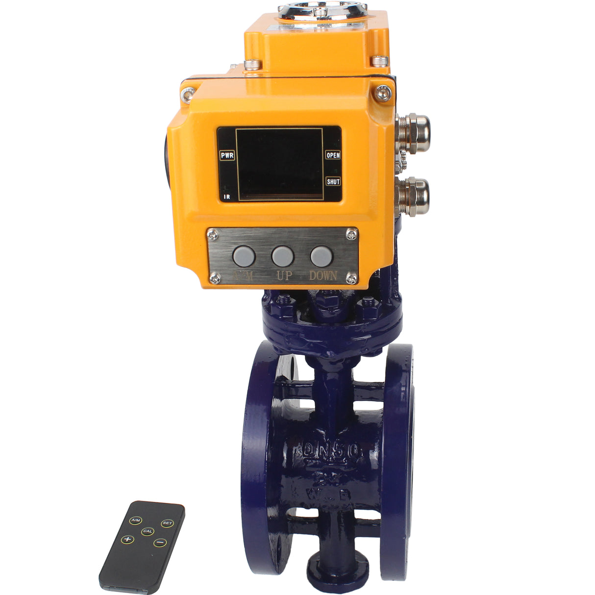 Wasser-Schmetterlingsventil Elephant WBV3EX-3431M-1W-F-ISO, Gehäusematerial - Kohlenstoffstahl, Scheibenmaterial - Edelstahl AISI 304, Dichtung - Metall, elektrischer Antrieb QT-N-хEM-O1 24V