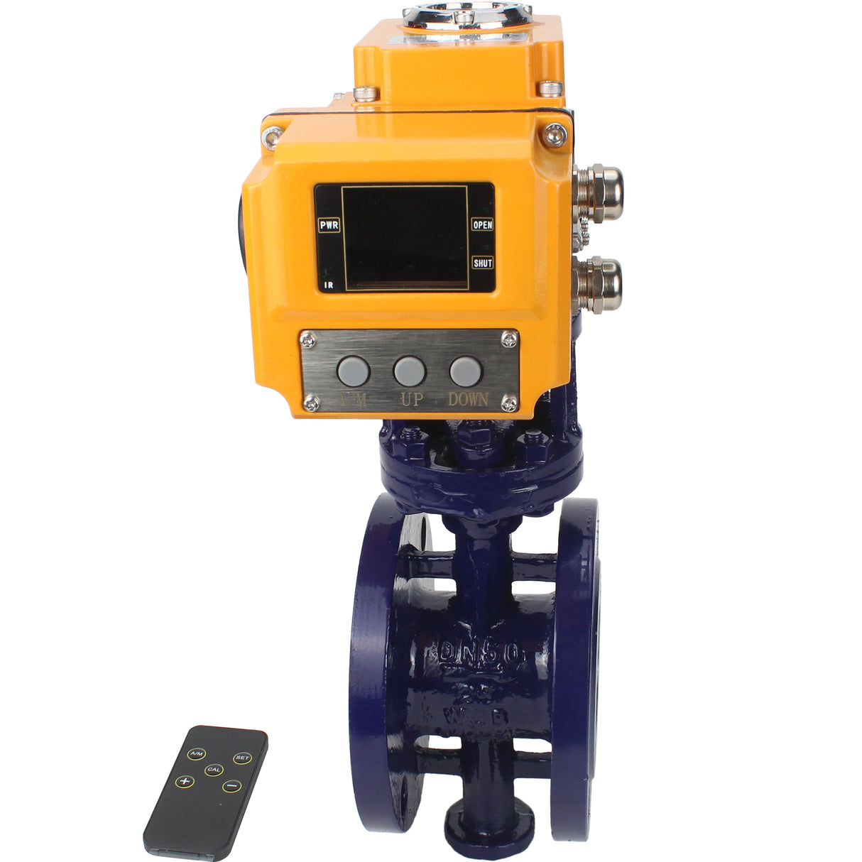 Wasser-Schmetterlingsventil Elephant WBV3EX-3431M-1W-F-ISO, Gehäusematerial - Kohlenstoffstahl, Scheibenmaterial - Edelstahl AISI 304, Dichtung - Metall, elektrischer Antrieb QT-N-хEM-O1 380V