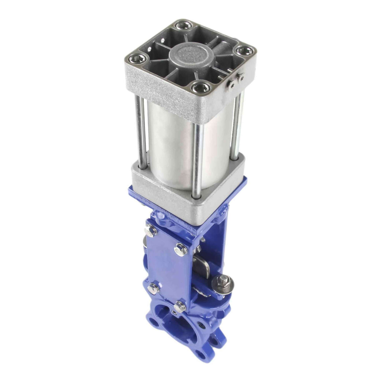 Messerkegelventil Elephant WCB-SS304-1W-DA, gehäusematerial - kohlenstoffstahl WCB, messer-material - edelstahl AISI 304, dichtung - METALL, pneumatischer antrieb