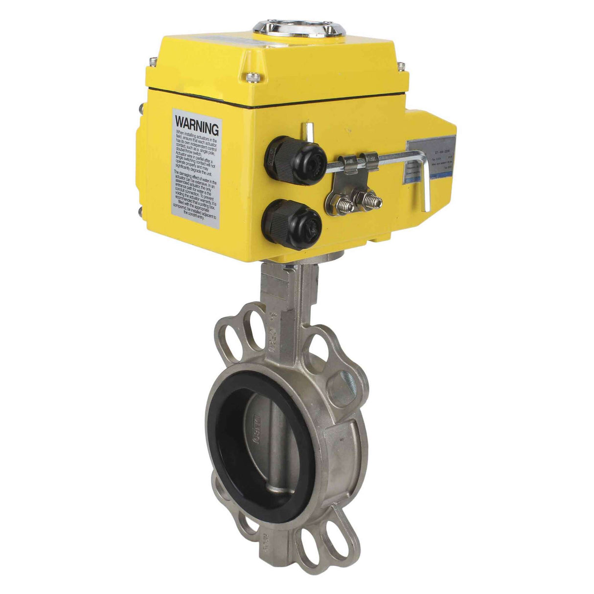 Wasserabsperrklappe Elephant 316l-nbr-elephant-24v, Gehäusematerial – Edelstahl AISI 316L, Scheibenmaterial – Edelstahl AISI 316L, Dichtung – NBR, elektrischer Antrieb betätigt