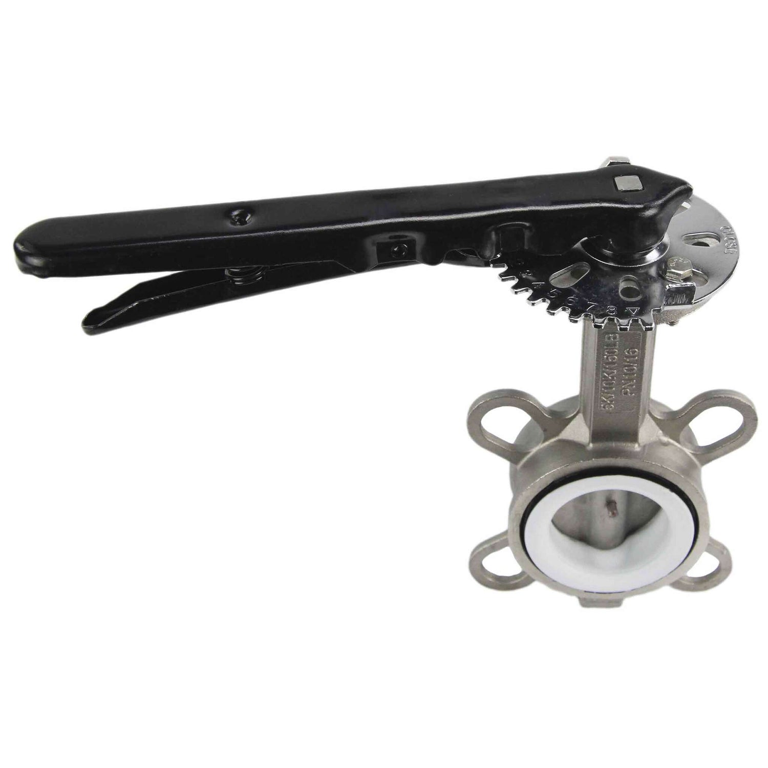 Wasser-drosselklappe Elephant 316L-316L-PTFE 232 PSI, gehäuse- und scheibenmaterial – edelstahl 316L, dichtung – PTFE, handradbetätigung