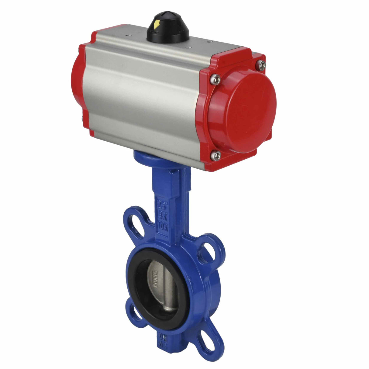 Wasser-Drosselklappe Elephant WBV1332N-2W-Fb-H Gehäusematerial - Gusseisen GGG50, Scheibenmaterial - Edelstahl 316L, Dichtung - NBR mit doppeltwirkendem pneumatischen Antrieb DA und pneumatischem Verteiler 4M310-08 220V