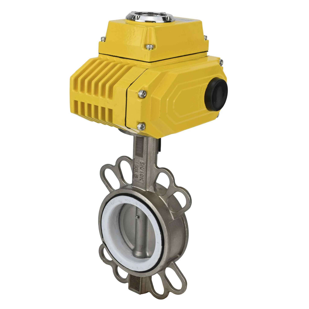 Wasserabsperrklappe Elephant 316l-ptfe-elephant-24v, Gehäusematerial – Edelstahl AISI 316L, Scheibenmaterial – Edelstahl AISI 316L, Dichtung – PTFE, elektrischer Antrieb betätigt