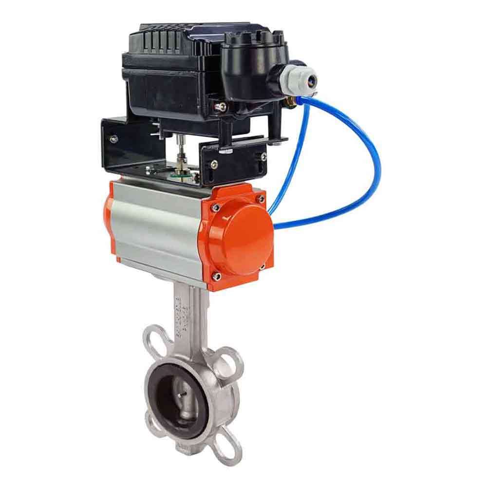 Wasser-Schmetterlingsventil Elephant 316l-epdm-elephant-sa-yt1000rsi, Gehäusematerial - Edelstahl AISI 316L, Scheibenmaterial - Edelstahl AISI 316L, Dichtung - EPDM, pneumatisch betätigter Antrieb