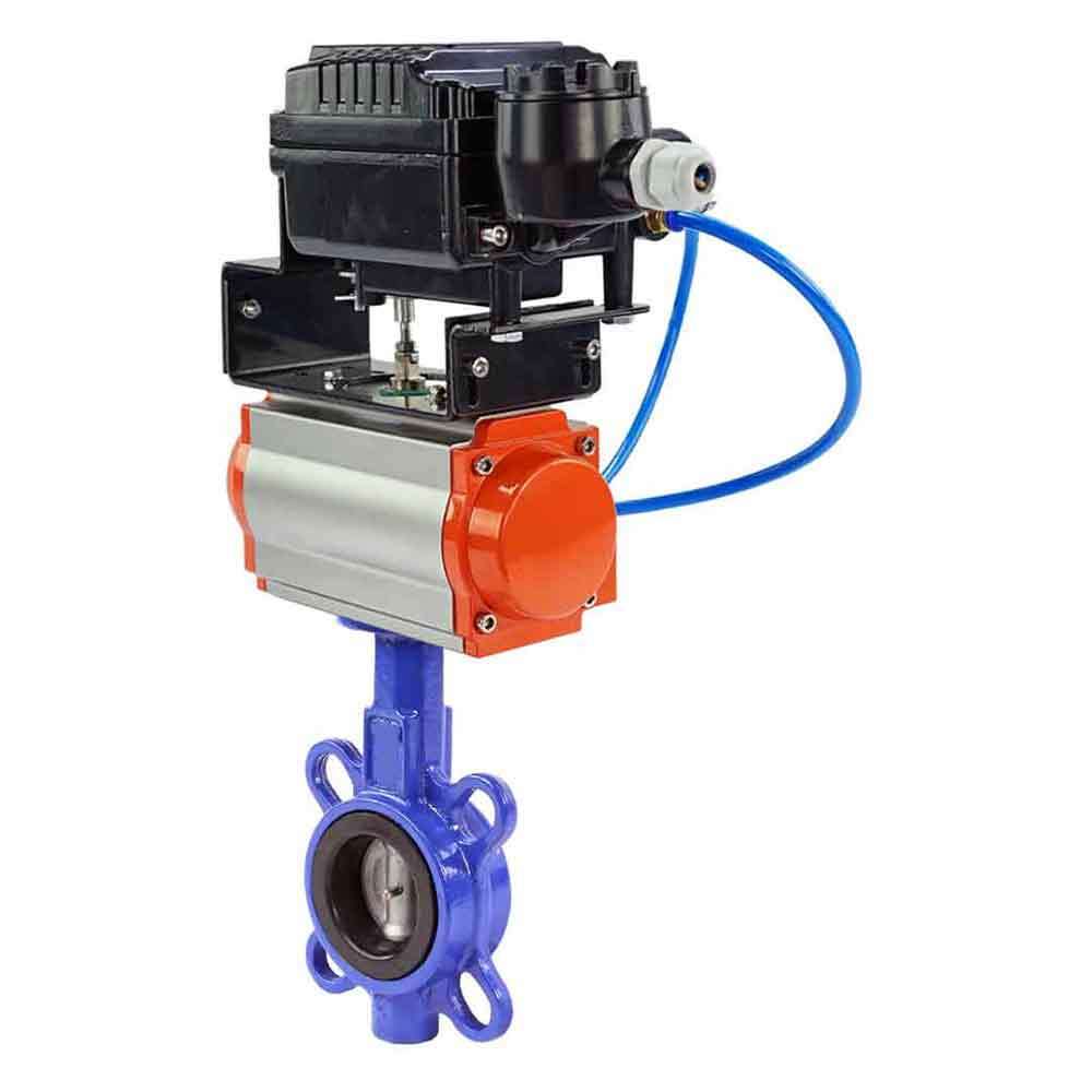 Wasser-Schmetterlingsventil Elephant st-316l-epdm-elephant-da-yt1000rsn, Gehäusematerial - Kohlenstoffstahl WCB, Scheibenmaterial - Edelstahl AISI 316L, Dichtung - EPDM, pneumatisch betätigt