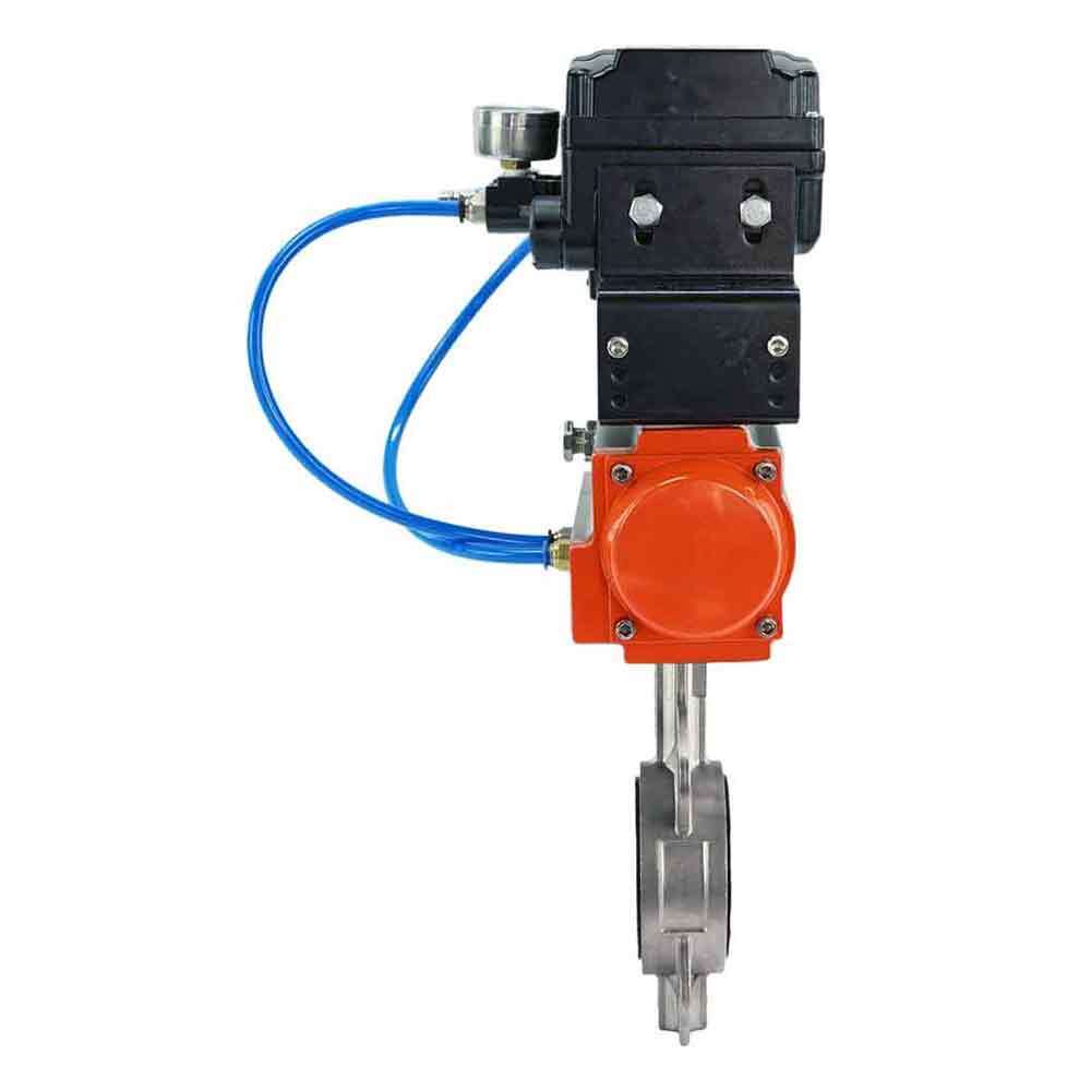 Wasser-Schmetterlingsventil Elephant 316l-ptfe-elephant-sa-yt1000rsi, Gehäusematerial - Edelstahl AISI 316L, Scheibenmaterial - Edelstahl AISI 316L, Dichtung - PTFE, pneumatisch betätigter Antrieb