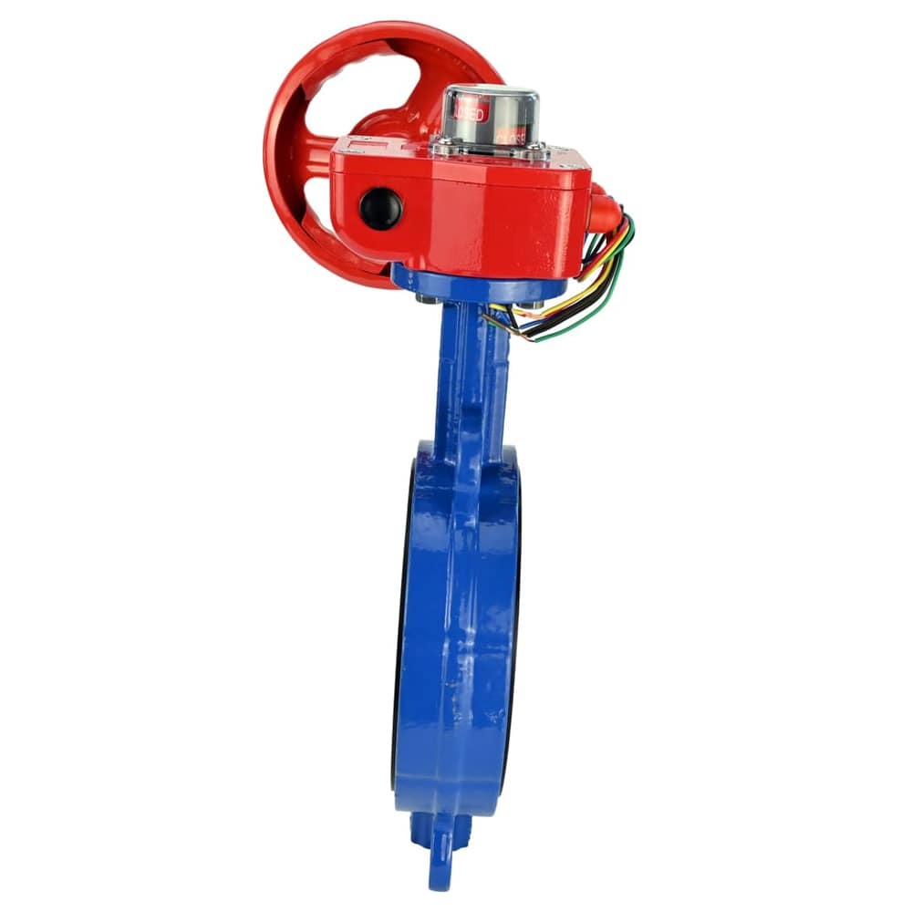 Wasser-Drosselklappe Elephant WCB-316L-VITON Gehäusematerial - Kohlenstoffstahl WCB, Scheibenmaterial - Edelstahl AISI 316L, Dichtung - Viton mit Getriebe Elephant HGBF, Stellungsanzeige und Rückmeldesensor