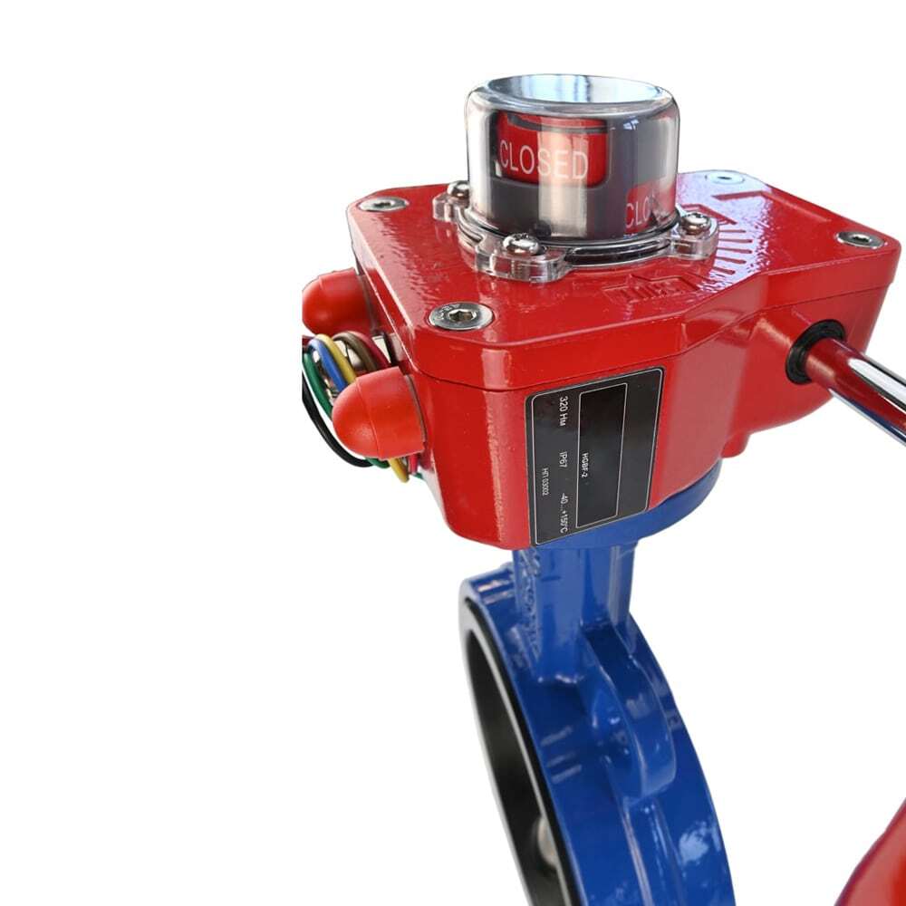 Wasser-Drosselklappe Elephant WCB-316L-VITON Gehäusematerial - Kohlenstoffstahl WCB, Scheibenmaterial - Edelstahl AISI 316L, Dichtung - Viton mit Getriebe Elephant HGBF, Stellungsanzeige und Rückmeldesensor