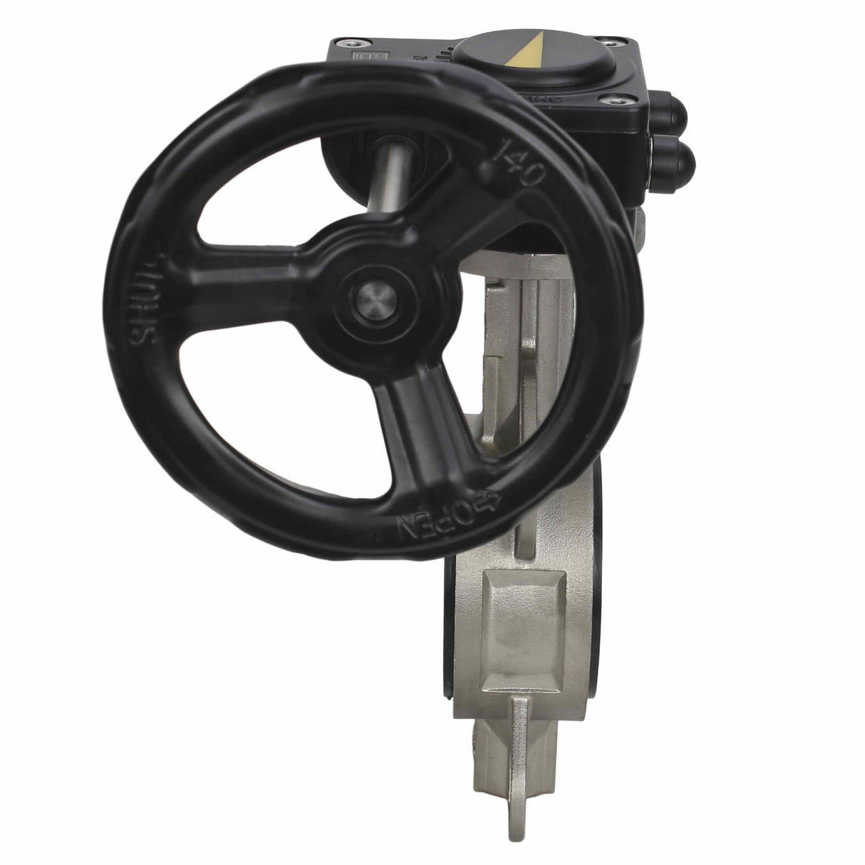 Wasser-Schmetterlingsventil Elephant 316L-316L-VITON Gehäusematerial - Edelstahl AISI 316L, Scheibenmaterial - Edelstahl AISI 316L, Dichtung - Viton mit Getriebe Elephant HAM