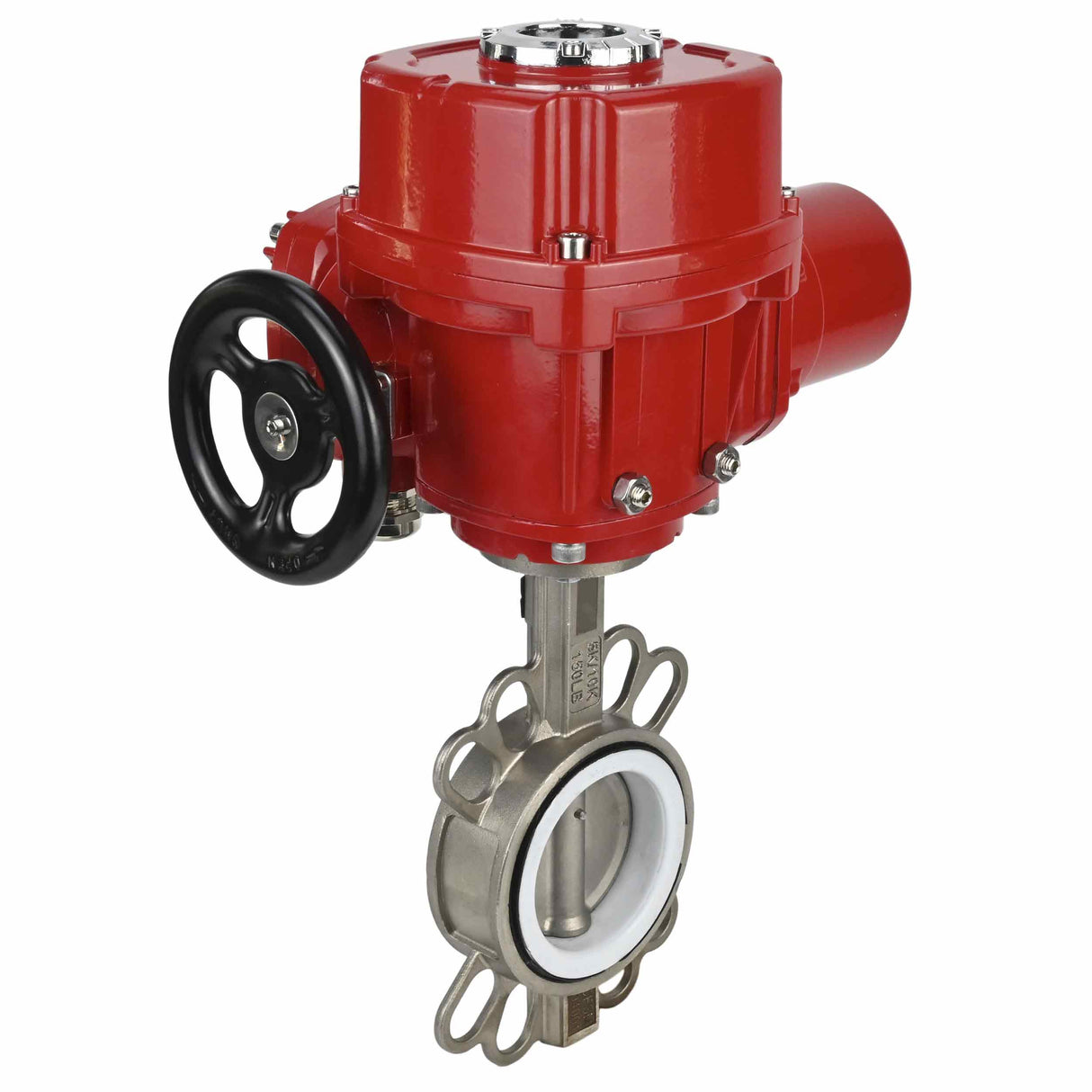 Wasser-Schmetterlingsventil Elephant 316L-316L-PTFE Gehäusematerial - Edelstahl AISI 316L, Scheibenmaterial - Edelstahl AISI 316L, Dichtung - PTFE mit 1/4-Umdrehung elektrischem Antrieb Elephant QT-W (M) EX 380V