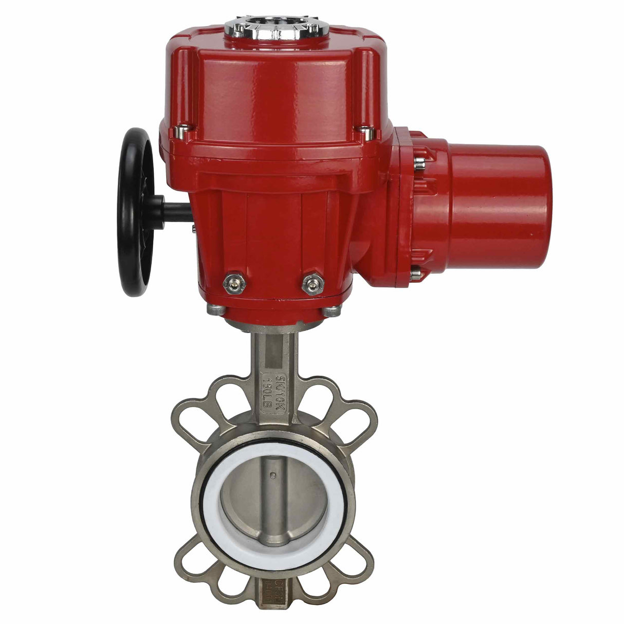 Wasser-Schmetterlingsventil Elephant 316L-316L-PTFE Gehäusematerial - Edelstahl AISI 316L, Scheibenmaterial - Edelstahl AISI 316L, Dichtung - PTFE mit 1/4-Umdrehung elektrischem Antrieb Elephant QT-W (M) EX 220V