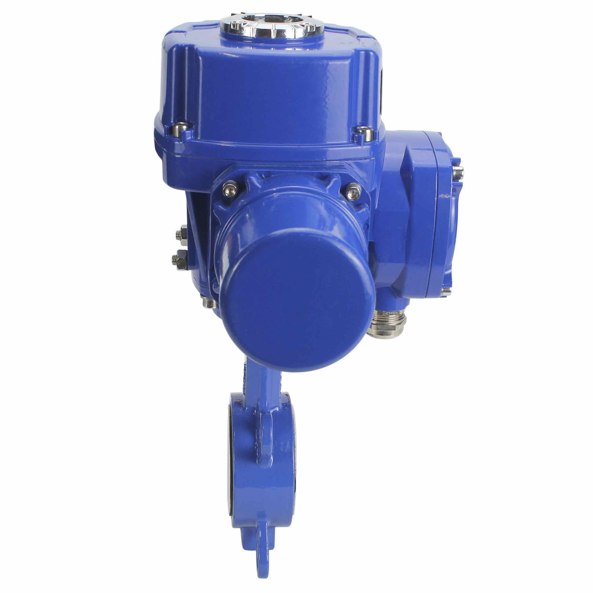 Wasser-Drosselklappe Elephant WCB-316L-PTFE Gehäusematerial - Kohlenstoffstahl WCB, Scheibenmaterial - Edelstahl AISI 316L, Dichtung - PTFE mit elektrischem 1/4-Drehantrieb Elephant QT-W (M) 220V