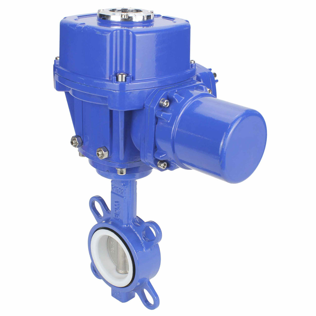 Wasser-Drosselklappe Elephant WCB-316L-PTFE Gehäusematerial - Kohlenstoffstahl WCB, Scheibenmaterial - Edelstahl AISI 316L, Dichtung - PTFE mit elektrischem 1/4-Drehantrieb Elephant QT-W (M) 220V