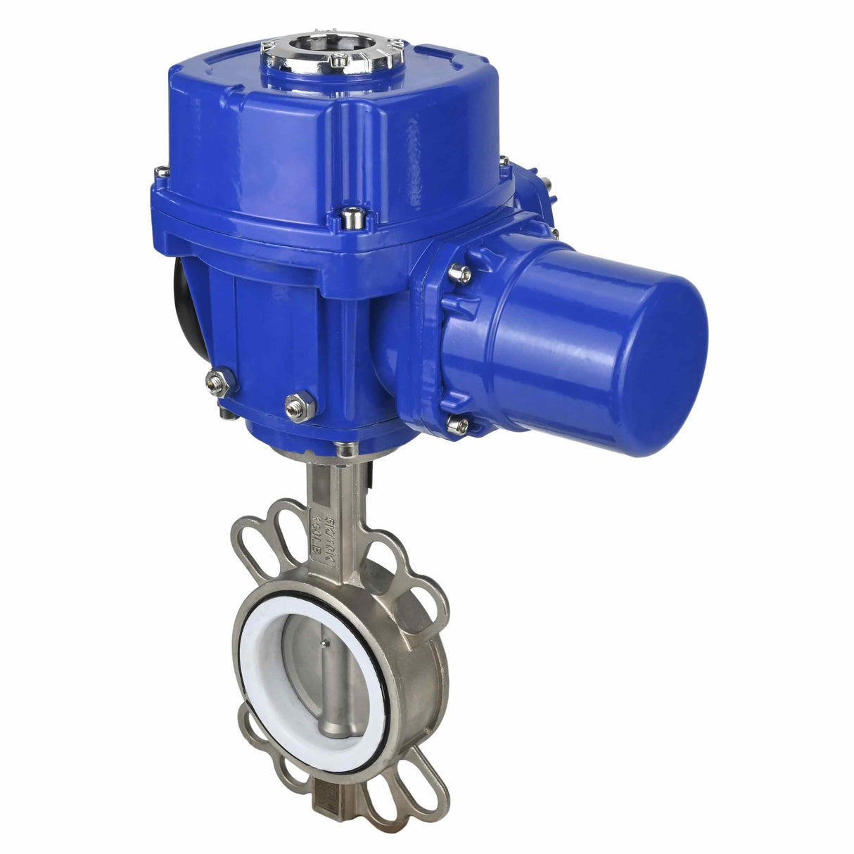 Absperrschmetterlingsventil Water Elephant 316L-316L-PTFE Gehäusematerial - Edelstahl AISI 316L, Scheibenmaterial - Edelstahl AISI 316L, Dichtung - PTFE mit 1/4-Umdrehungs-Elektroantrieb Elephant QT-W (M) 220V