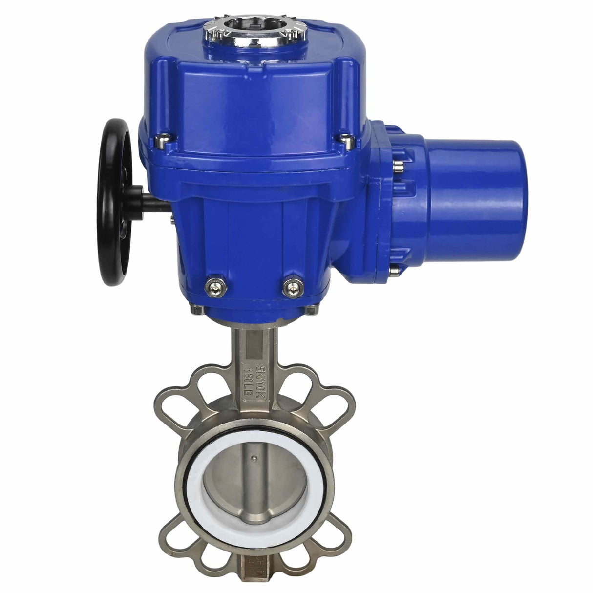 Absperrschmetterlingsventil Elephant 316L-316L-PTFE Gehäusematerial - Edelstahl AISI 316L, Scheibenmaterial - Edelstahl AISI 316L, Dichtung - PTFE mit 1/4-Umdrehung elektrischem Antrieb Elephant QT-W (M) 380V