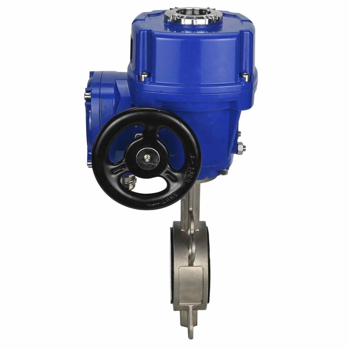 Absperrschmetterlingsventil Elephant 316L-316L-PTFE Gehäusematerial - Edelstahl AISI 316L, Scheibenmaterial - Edelstahl AISI 316L, Dichtung - PTFE mit 1/4-Umdrehung elektrischem Antrieb Elephant QT-W (M) 380V