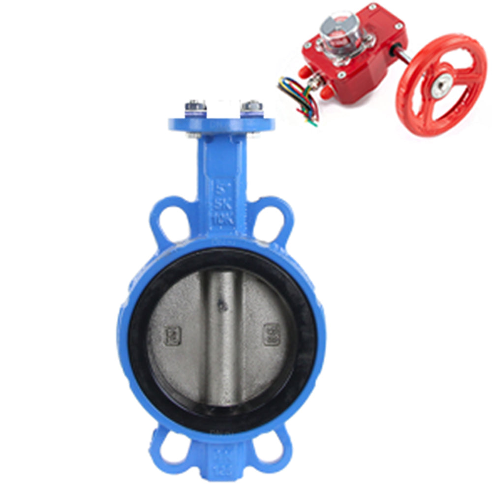 Wasser-Schmetterlingsventil Elephant WBV1632E-2W-Fb-H, Gehäusematerial - Gusseisen QT450, Scheibenmaterial - Edelstahl AISI 316L, Dichtung - EPDM, Getriebe HGBF RQN