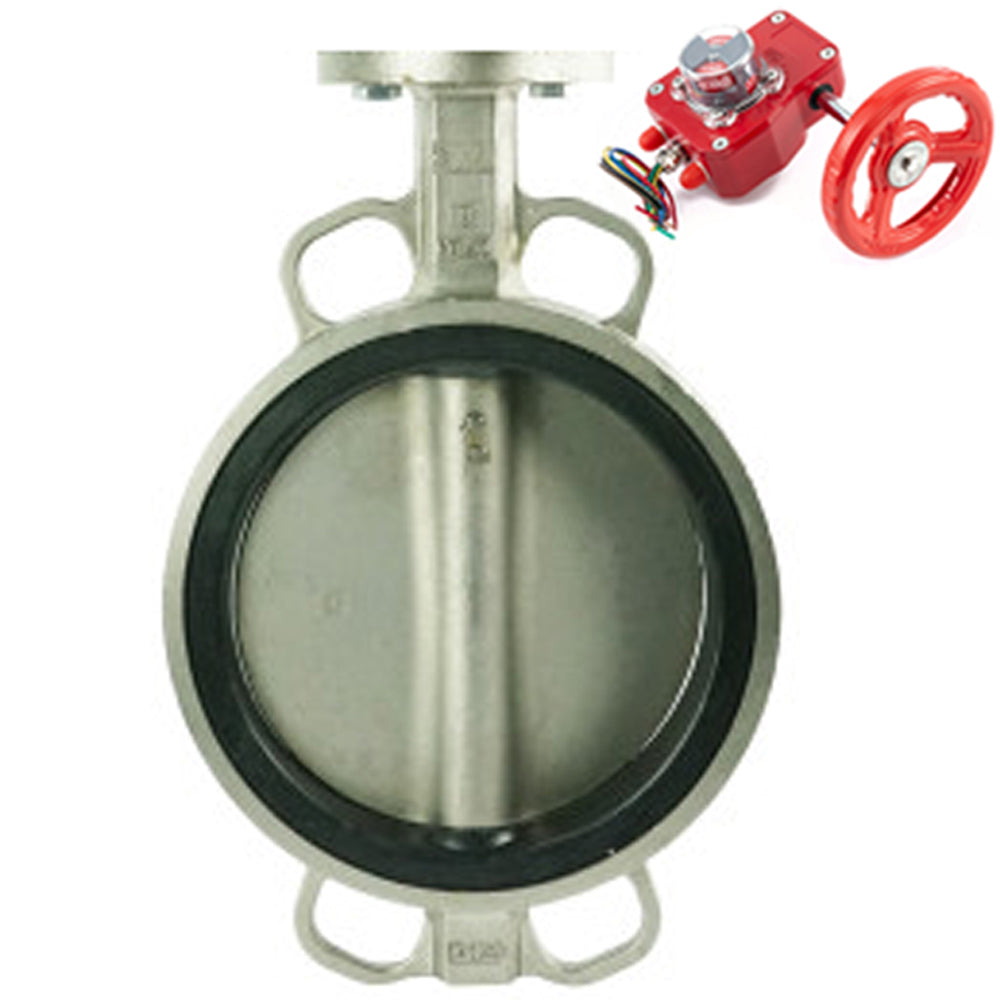 Wasser-Schmetterlingsventil Elephant WBV3131V-2W-Fb-H, Gehäusematerial - Edelstahl AISI 304, Scheibenmaterial - Edelstahl AISI 304, Dichtung - Viton, Getriebe HGBF RQN