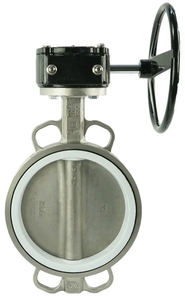 Wasser-Schmetterlingsventil Elephant WBV3131P-2W-Fb-H, Gehäusematerial - Edelstahl AISI 304, Scheibenmaterial - Edelstahl AISI 304, Dichtung - PTFE, Getriebe mit HAM RQN