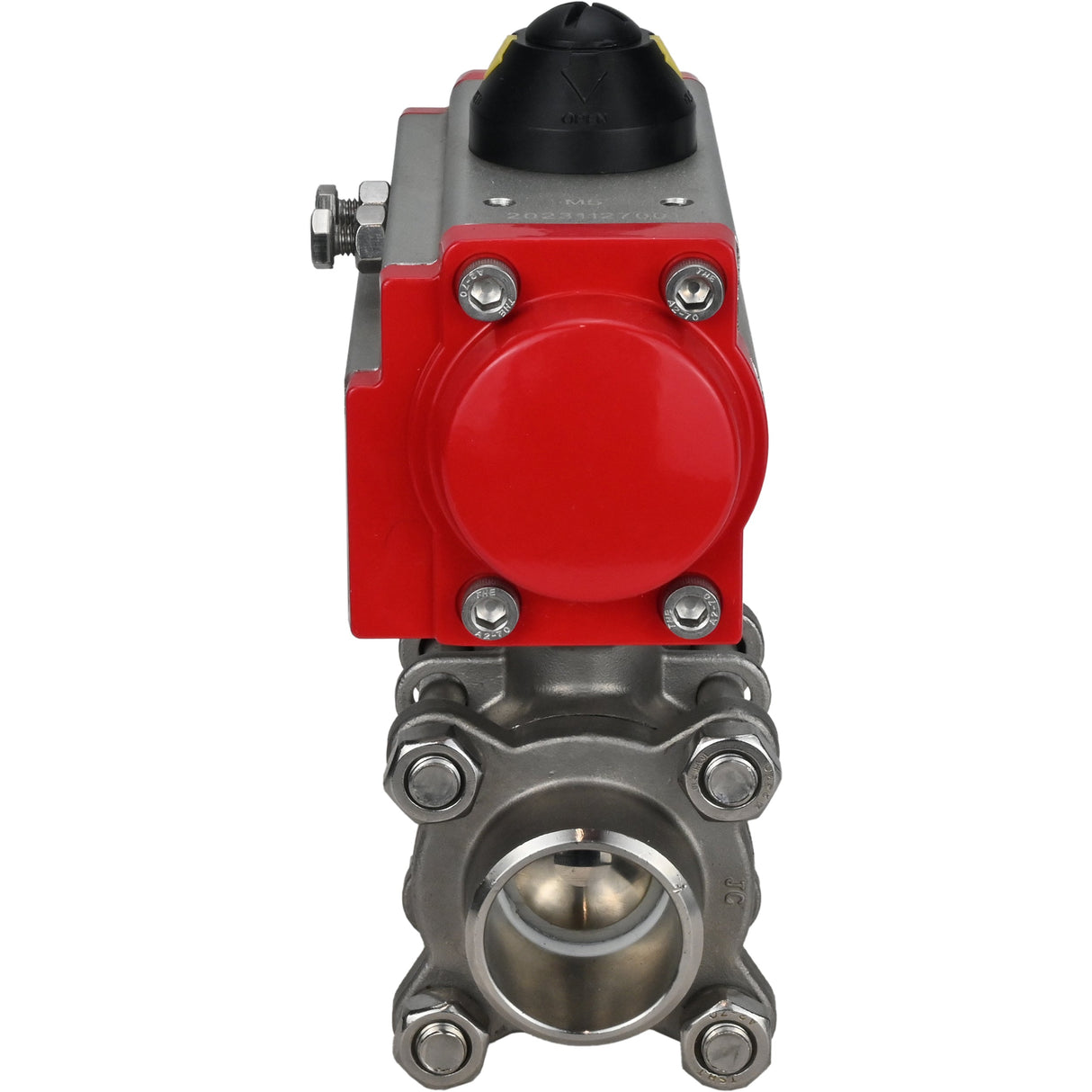 Kugelhahn aus Edelstahl Elephant kshpp-316200-da, Gehäusematerial - Edelstahl AISI 316, Kugelmaterial - Edelstahl AISI 316, Dichtung - PTFE, pneumatisch betätigt