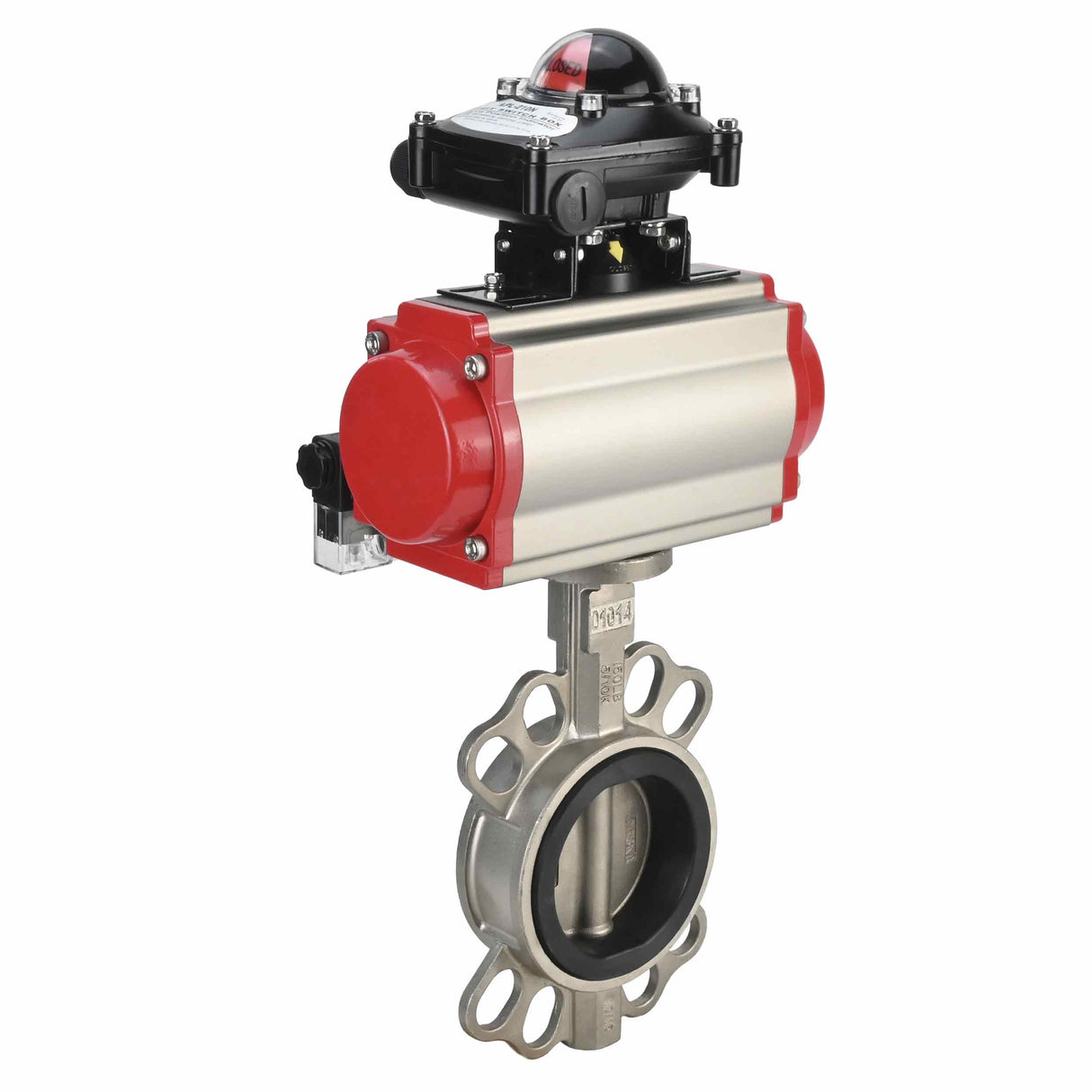Wasserabsperrklappe Elephant 316l-316l-epdm-sa-4m310-110/220-apl210n, Gehäusematerial – Edelstahl AISI 316L, Scheibenmaterial – Edelstahl AISI 316L, Dichtung – EPDM, pneumatischer Antrieb betätigt