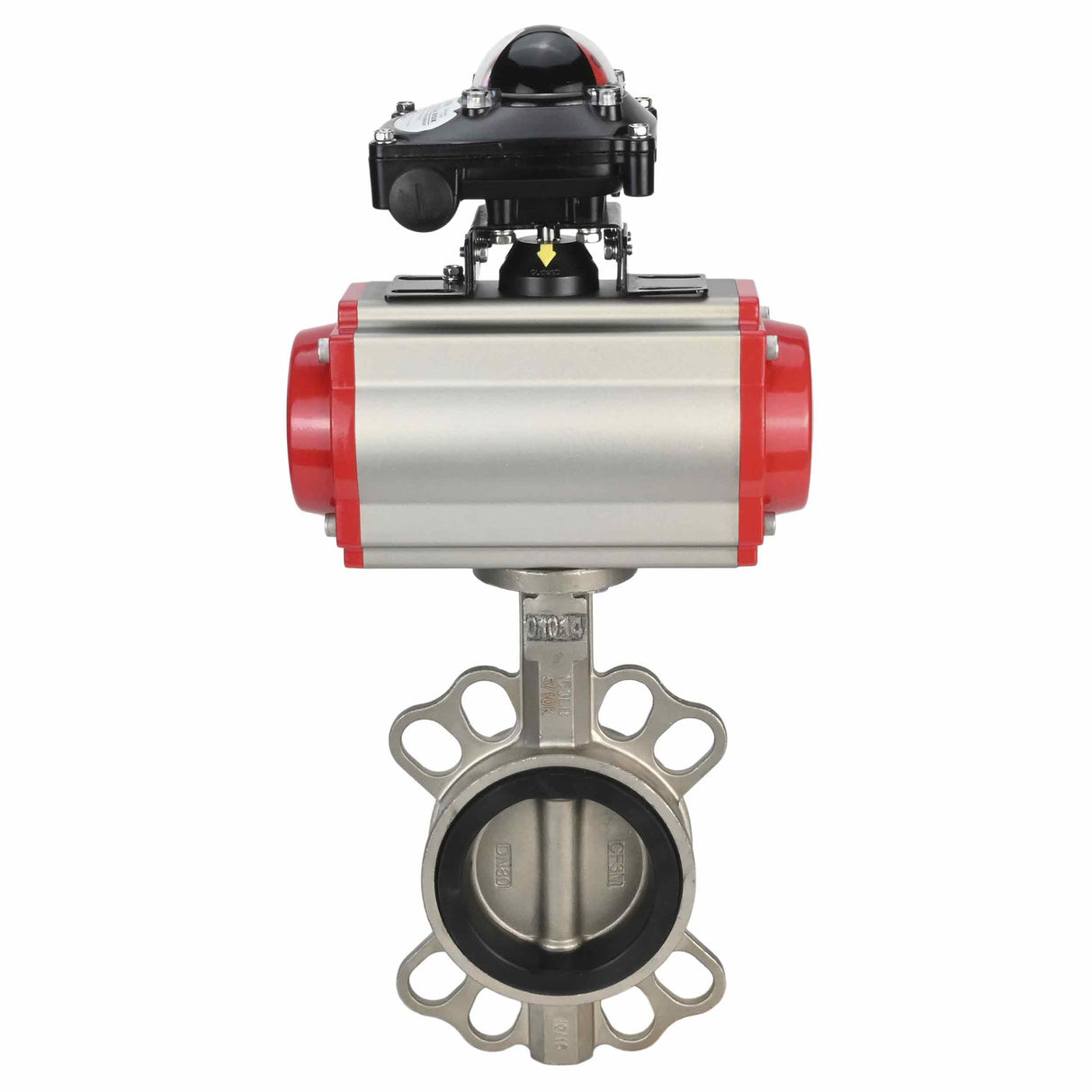 Wasserabsperrklappe Elephant 316l-316l-epdm-sa-4m310-110/220-apl210n, Gehäusematerial – Edelstahl AISI 316L, Scheibenmaterial – Edelstahl AISI 316L, Dichtung – EPDM, pneumatischer Antrieb betätigt