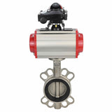 Wasserabsperrklappe Elephant 316l-316l-epdm-sa-4m310-110/220-apl210n, Gehäusematerial – Edelstahl AISI 316L, Scheibenmaterial – Edelstahl AISI 316L, Dichtung – EPDM, pneumatischer Antrieb betätigt