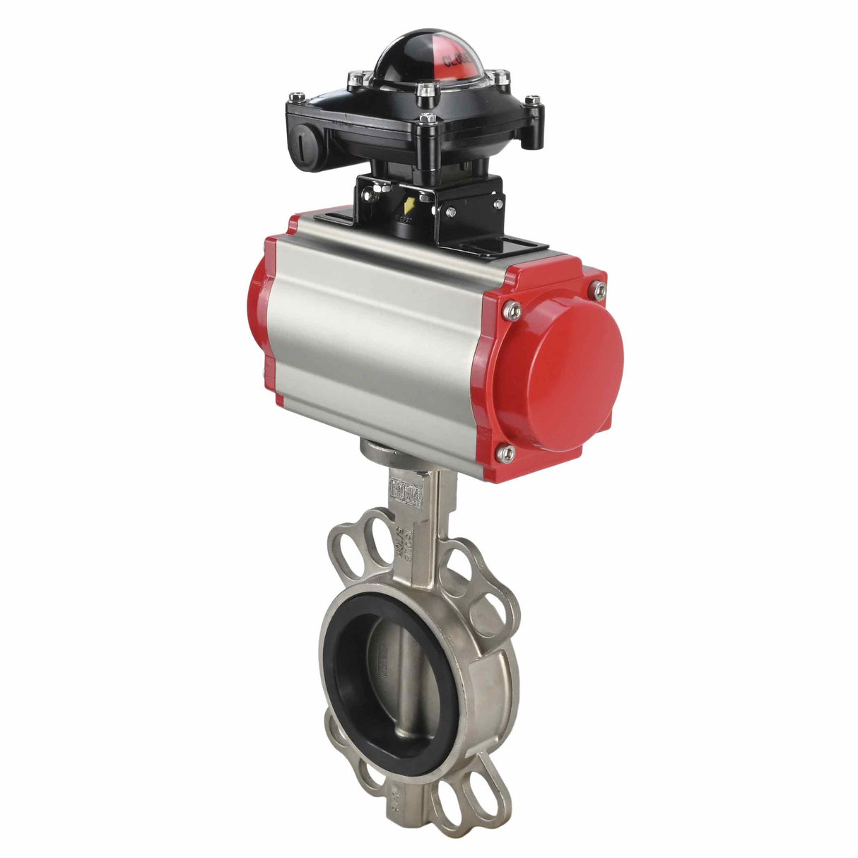 Wasserabsperrklappe Elephant 316l-316l-epdm-sa-4m310-110/220-apl210n, Gehäusematerial – Edelstahl AISI 316L, Scheibenmaterial – Edelstahl AISI 316L, Dichtung – EPDM, pneumatischer Antrieb betätigt