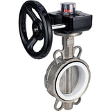 Wasser-Schmetterlingsventil Elephant 316L-PTFE-HGB, Gehäusematerial - Edelstahl AISI 316L, Scheibenmaterial - Edelstahl AISI 316L, Dichtung - PTFE, getriebegetrieben
