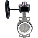 Wasser-Schmetterlingsventil Elephant 316L-PTFE-HGB, Gehäusematerial - Edelstahl AISI 316L, Scheibenmaterial - Edelstahl AISI 316L, Dichtung - PTFE, getriebegetrieben