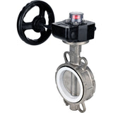 Wasser-Schmetterlingsventil Elephant 316L-PTFE-HGB, Gehäusematerial - Edelstahl AISI 316L, Scheibenmaterial - Edelstahl AISI 316L, Dichtung - PTFE, getriebegetrieben