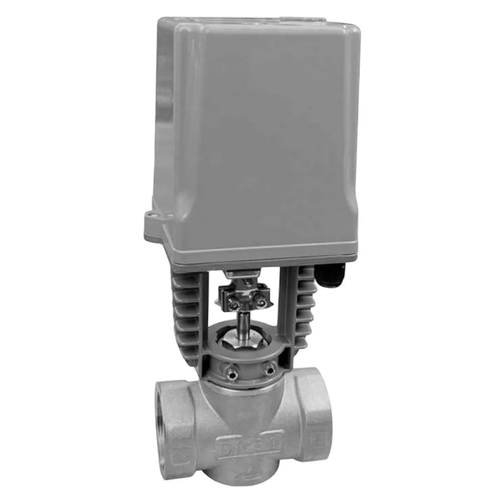 Zweiwege-Regelventil Elephant VRg1-31M-LED-T, Gehäusematerial - Edelstahl AISI 304, Verriegelungsgehäusematerial - Edelstahl AISI 304, Dichtung - Metall, mit elektrischem Antrieb DAV 220V